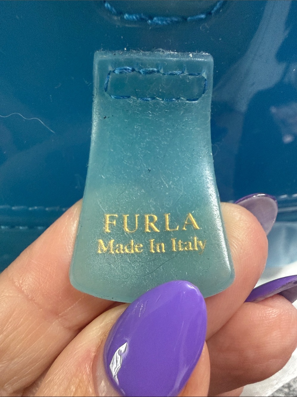 Furla Candy Blue Jelly Mini Handbag Boston Bag Made in Italy - Picture 7 of 13